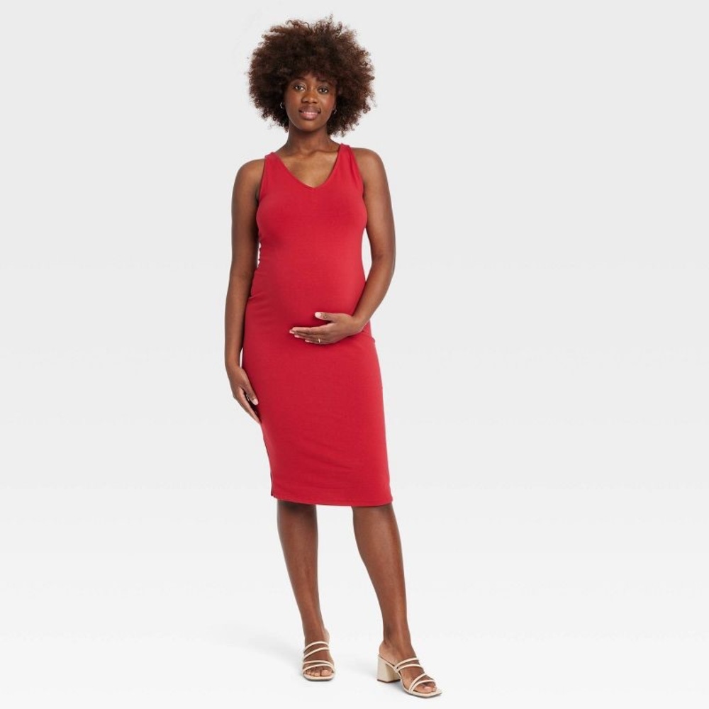 ❤️NWT Isabel maternity by Ingrid and Isabel red Bodycon pull-on dress … - Picture 1 of 5